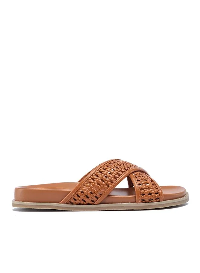 FYOR Stylish Woven Cross-Strap Slide AJ 014